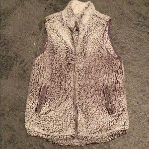 gray sherpa vest